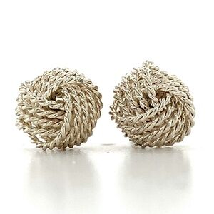 Tiffany & Co. Sterling Silver .925 Somerset Knot Design Earrings